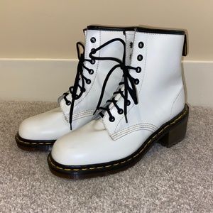 COPY - Rare Vintage White Leather Heeled Dr Martens